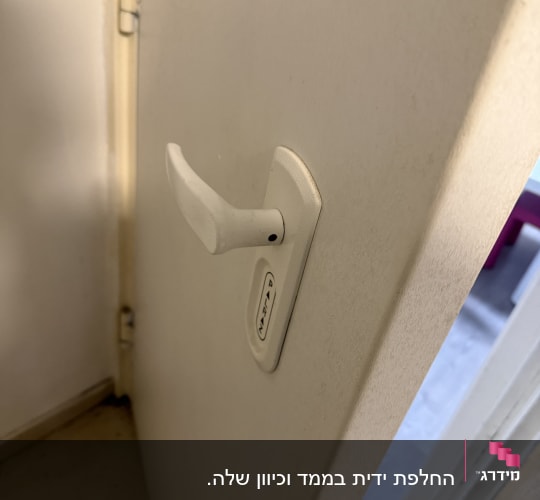 ידית דלת לבנה עם מנעול